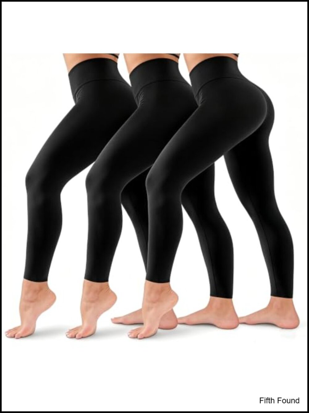 High Waisted Tummy Control Leggings 3 Pack Polyester Spandex Yoga Pants
